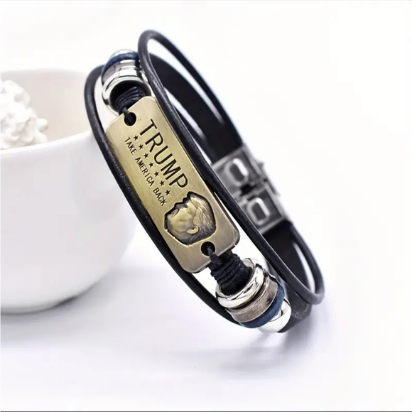 Trump Campaign Inspired Bracelet Vintage Antique‎ Leather Style - Picture 5 of 7